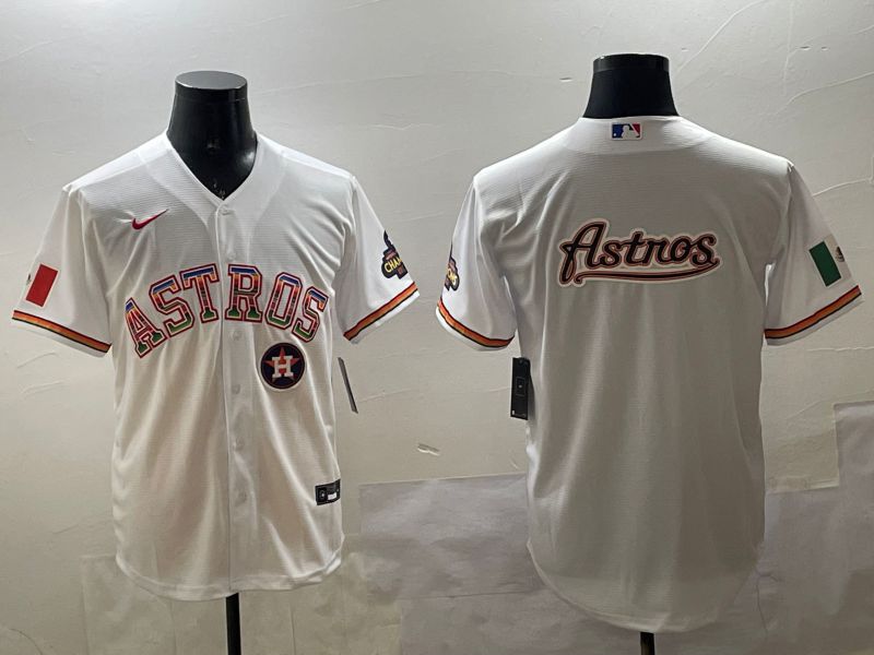 Men Houston Astros Blank White Mexico Game 2025 Nike MLB Jersey style 12->houston astros->MLB Jersey